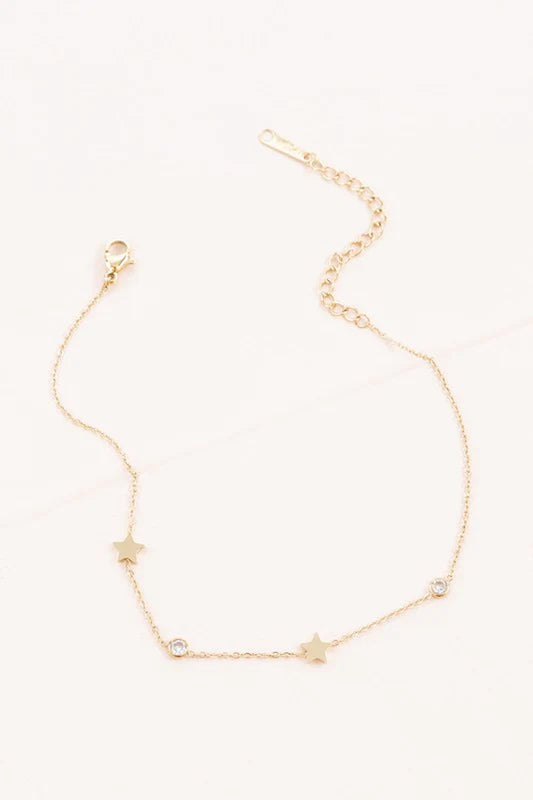 Starry Eyed Rhinestone Anklet